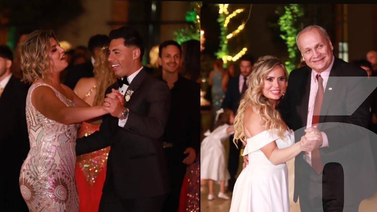 [VIDEO] Pocos faranduleros en la fiesta de boda de Dahiana Bresanovich y Blas Riveros