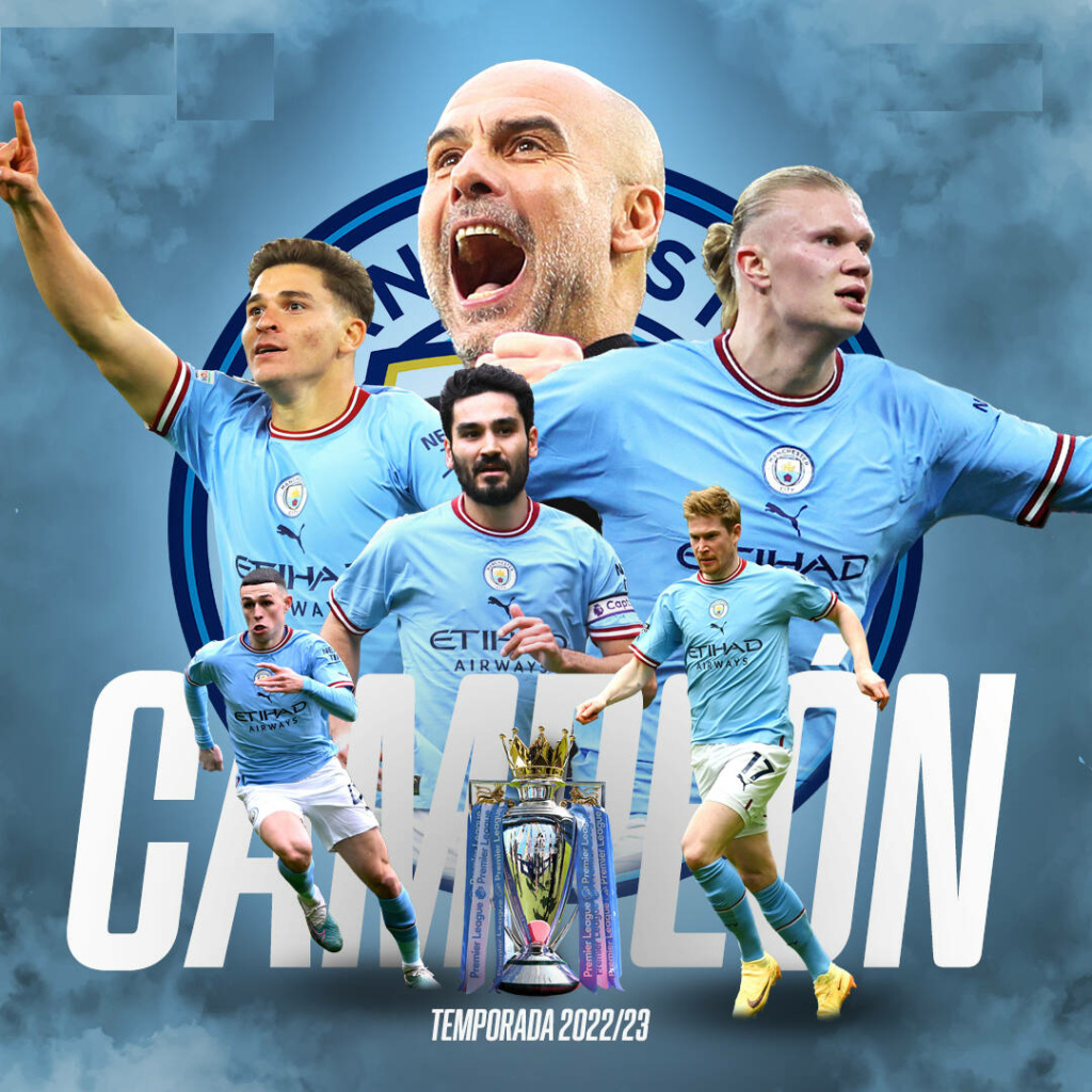 Camiseta de campeones de la Premier League del Manchester City