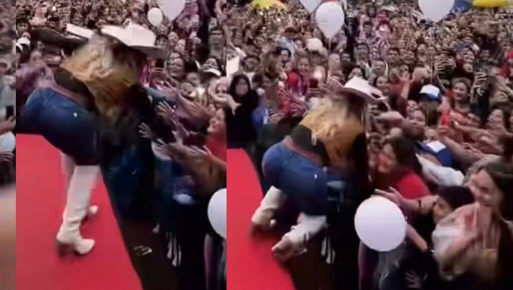 [VIDEO] Una fan le estiró y le echó a Marilina en pleno show