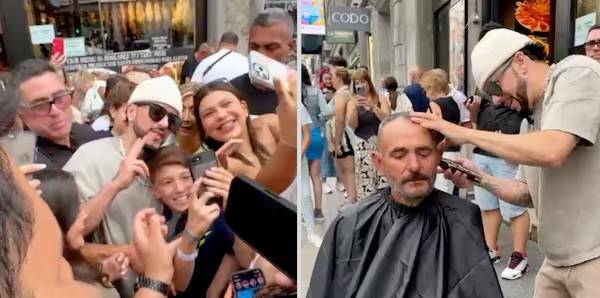 [VIDEO] ¡Mañami! El reguetonero Yandel se puso a cortar cabello en la calle