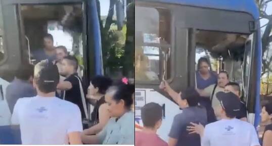 [VIDEO] Chofer peleó con pasajero porque ndaje soltó el piolín de su timbre