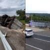 Uno frenó con las vacas, el otro ya se fue al mazo con la carne: accidentes de camiones en Caacupé
