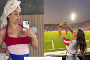 [VIDEOS] “El tiempo no para…” Larissa sacó del baúl de los recuerdos la ropa mundialista (y la cábala)